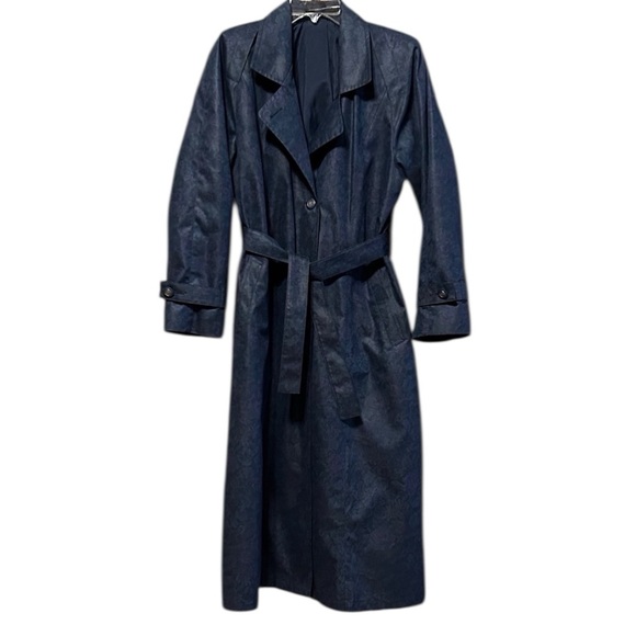 Vintage London Fog Floral Trench Coat Size 10 Whimsigoth Dark Academia Long - Picture 3 of 17